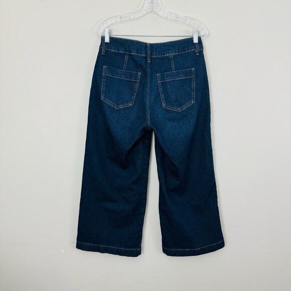 Liz Clairborne High Rise Cropped Wide Leg Blue Jeans Women’s Size 6 - Picture 5 of 8